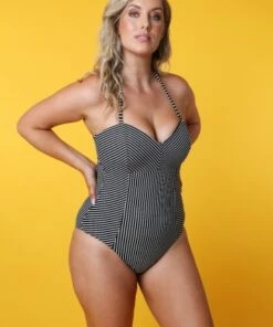 Seafolly Go Overboard C/D Cup Bandeau One Piece Black -Cheap Swimweargalore Store seafolly go overboard 2