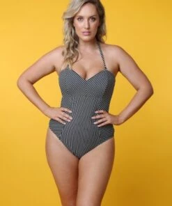 Seafolly Go Overboard C/D Cup Bandeau One Piece Black -Cheap Swimweargalore Store seafolly go overboard 5