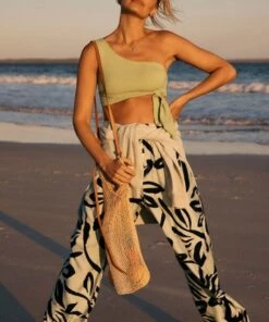 Seafolly Active One Shoulder Top Pear -Cheap Swimweargalore Store seafolly laguna pant