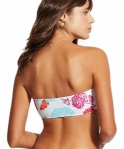 Seafolly Oasis Floral Tube Top White -Cheap Swimweargalore Store seafolly oasis floral tube top2
