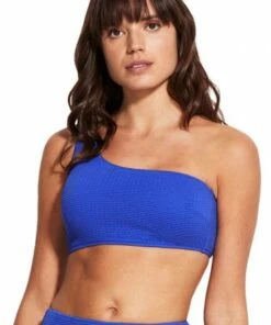 Seafolly Sea Dive One Shoulder Bandeau Jade -Cheap Swimweargalore Store seafolly sea dive one shoulder cobalt 1