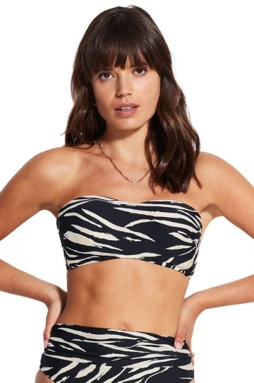 Seafolly Skin Deep Bustier Bandeau Black 1 Seafolly Skin Deep Bustier Bandeau Black