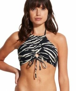 Seafolly Skin Deep High Neck Tank Black