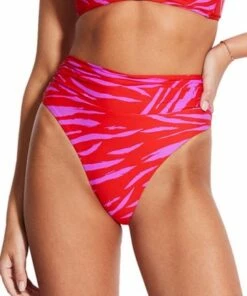 Seafolly Skin Deep High Cut Rio Pant Black -Cheap Swimweargalore Store seafolly skin deep roll top rio 3 1