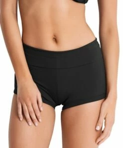 Seafolly Collective Roll Top Boyleg Black