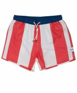 Skwosh French Riviera Stripe Swim Short Red/White