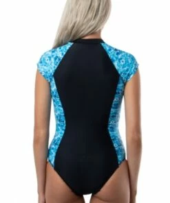 Salty Ink Blue Lagoon Tie Dye Sunsuit Black/Navy -Cheap Swimweargalore Store slt2012blu.962 salty ink blue lagoon tie dye sunsuit3