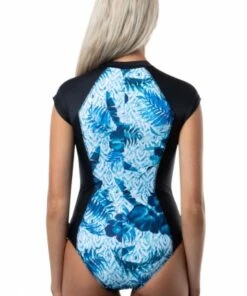 Salty Ink Blue Lagoon Tie Dye Sunsuit Black/Navy -Cheap Swimweargalore Store slt2012blu.978 salty ink blue lagoon sunsuit3 1