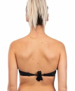 Salty Ink Plain Ruffle Tube Top Black -Cheap Swimweargalore Store slt2025salty001 plain ruffle tube top b