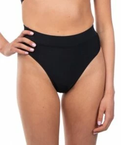 Salty Ink Plain High Waist Banded Pant Black