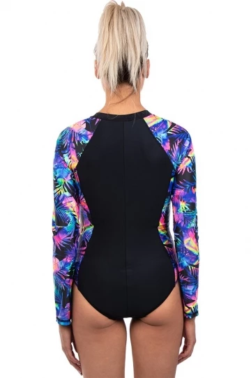 Salty Ink Las Palmas Zip Sunsuit Neon 2 Salty Ink Las Palmas Zip Sunsuit Neon - Image 2