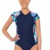 Salty Ink Bahamas Zip Sunsuit Navy