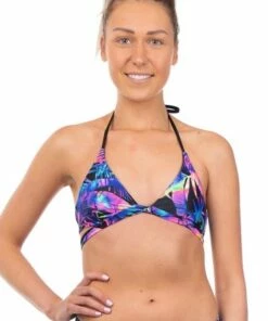 Salty Ink Las Palmas Wrap Front Bra Neon
