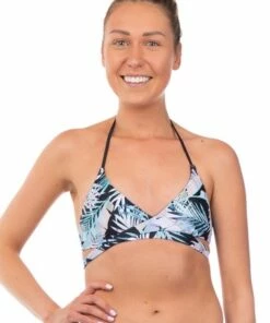 Salty Ink Las Palmas Wrap Front Bra Neon -Cheap Swimweargalore Store slt284las929 las palmas wrap front bra