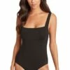Sea Level Plains Square Neck One Piece Black