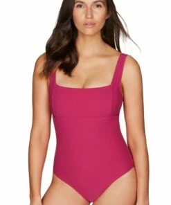 Sea Level Riviera Rib Square Neck One Piece Red -Cheap Swimweargalore Store slvsl1032rr sea level riviera rib square neck one piece 1