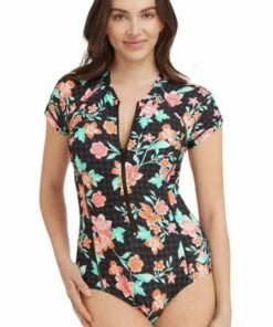 Sea Level Mauritius Zip Sunsuit Black