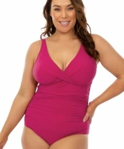 Sea Level Riviera Rib Cross Front One Piece Red -Cheap Swimweargalore Store slvsl1205rr sea level riviera rib cross front one piece front 1