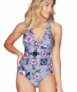 Sea Level Marrakesh Twist Front Halter One Piece Night Sky -Cheap Swimweargalore Store slvsl1210mk.406 sea level marrakesh twist front halter one piece front