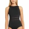 Sea Level Plains High Neck One Piece Black