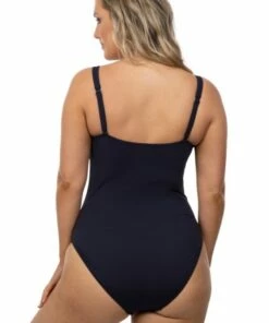 Sea Level Twist Front One Piece Black -Cheap Swimweargalore Store slvsl2976p sea level twist front one piece back 1 1