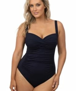 Sea Level Twist Front One Piece Black -Cheap Swimweargalore Store slvsl2976p sea level twist front one piece front 1 1
