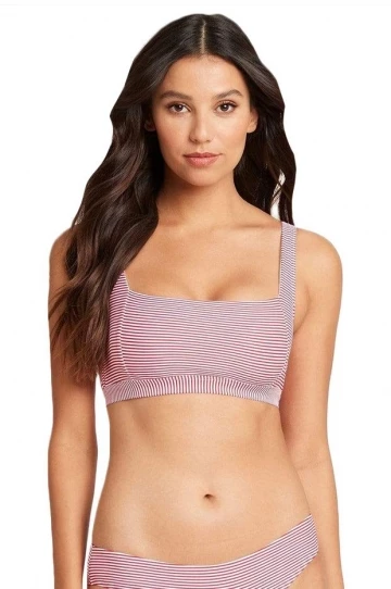 Sea Level Positano Stripe Square Neck Bra Night Sky 3 Sea Level Positano Stripe Square Neck Bra Night Sky - Image 3