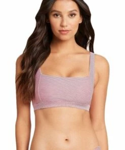 Sea Level Positano Stripe Square Neck Bra Aqua -Cheap Swimweargalore Store slvsl3006po.800 sea level positano stripe square neck bra 2