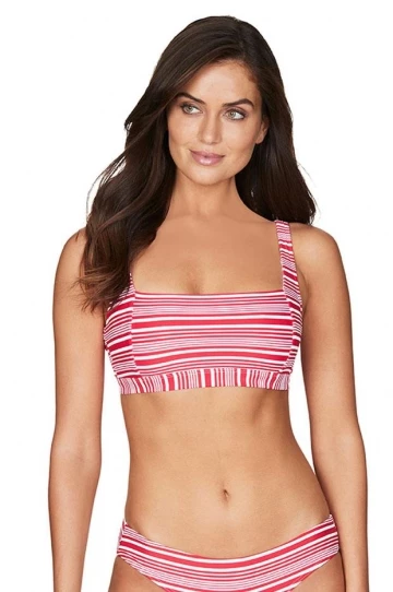 Sea Level Tulum Stripe Square Neck Bra Red/White 3 Sea Level Tulum Stripe Square Neck Bra Red/White - Image 3