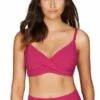 Sea Level Riviera Rib DD/E Cup Twist Front Bra Rose