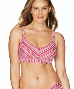 Sea Level Tulum Stripe DD/E Cup Bralette Red/White -Cheap Swimweargalore Store slvsl3013tl.940 sea level tulum stripe dde cup bralette