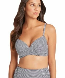Sea Level Positano Stripe D/DD Cup Cross Front Bra Night Sky
