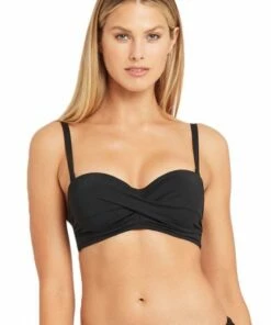 Sea Level Plains Twist Front Bandeau Red -Cheap Swimweargalore Store slvsl3074p.001 sea level plains twist front bandeau 2
