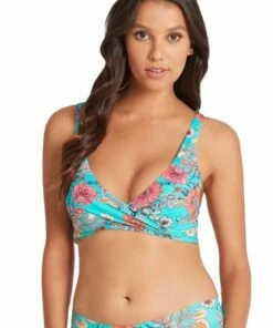 Sea Level Dominica Cross Front Bra Aqua