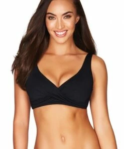 Sea Level Cross Front Bra Black