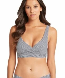 Sea Level Positano Stripe Cross Front Bra Aqua 10 Sea Level Positano Stripe Cross Front Bra Aqua -Cheap Swimweargalore Store slvsl3110po sea level positano stripe cross front bra night sky 3