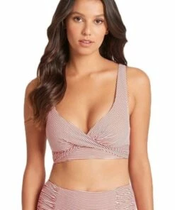 Sea Level Positano Stripe Cross Front Bra Aqua -Cheap Swimweargalore Store slvsl3110po.800 sea level positano stripe cross front bra 2