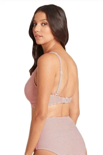 Sea Level Positano Stripe Cross Front Bra Aqua 6 Sea Level Positano Stripe Cross Front Bra Aqua - Image 6