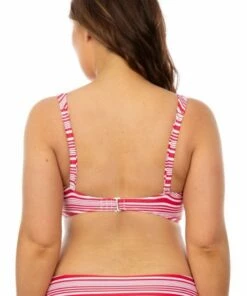 Sea Level Tulum Stripe Cross Front Bra Red/White -Cheap Swimweargalore Store slvsl3110tl sea level tulum stripe cross front bra back