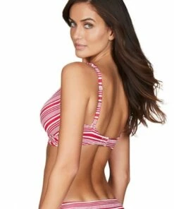 Sea Level Tulum Stripe Cross Front Bra Red/White -Cheap Swimweargalore Store slvsl3110tl.940 sea level tulum stripe cross front bra