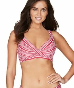 Sea Level Tulum Stripe Cross Front Bra Red/White -Cheap Swimweargalore Store slvsl3110tl.940 sea level tulum stripe cross front bra2