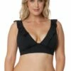 Sea Level Plains Frill Bra Black