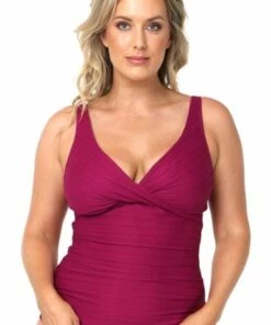 Sea Level Casablanca Cross Front Tankini Separate Ruby