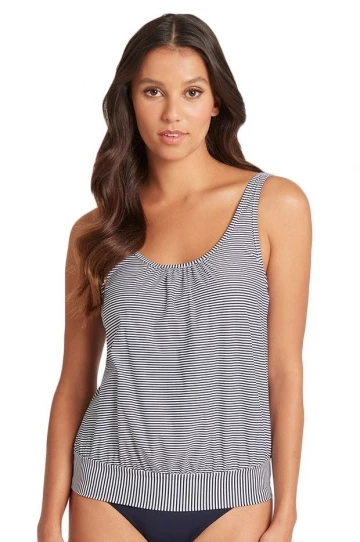 Sea Level Positano Stripe Blouson Tankini Separate Night Sky 1 Sea Level Positano Stripe Blouson Tankini Separate Night Sky