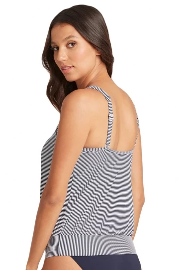 Sea Level Positano Stripe Blouson Tankini Separate Night Sky 2 Sea Level Positano Stripe Blouson Tankini Separate Night Sky - Image 2