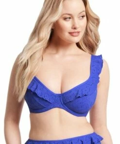 Sea Level Chantilly F Cup Frill Bra Azure