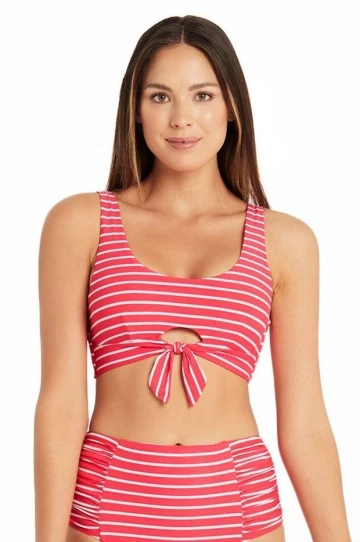 Sea Level Chamarel Tie Front Crop Coral 1 Sea Level Chamarel Tie Front Crop Coral