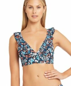 Sea Level Marguerite Frill Bra Top Night Sky