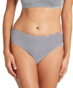 Sea Level Positano Stripe Mid Bikini Pant Night Sky