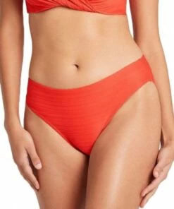 Sea Level Casablanca High Leg Mid Rise Pant Ruby -Cheap Swimweargalore Store slvsl4216cb.800 sea level casablanca high leg mid rise pant 1